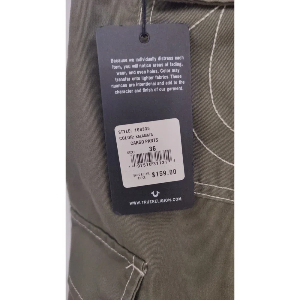 True ReligionJean Men‎ Size 36Cargo Pants  Style #108335 Kalamata Green